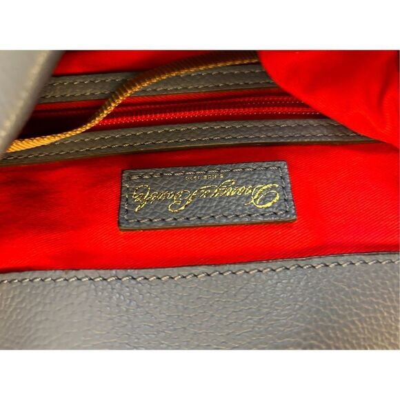 Dooney & Bourke Belvedere & Dust bag gold hook blue leather shoulder bag purse ( - Picture 13 of 16